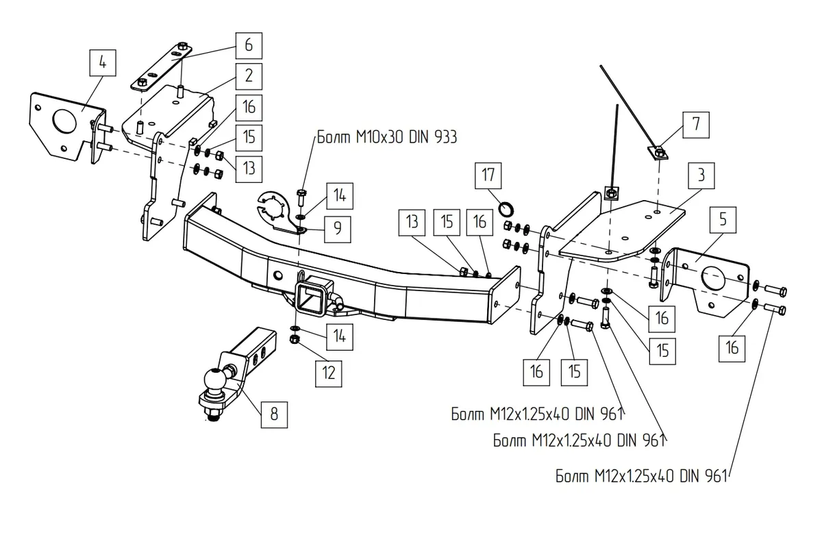Фаркоп TowRus для GAC GS8 2021- Арт. 109182 109182 в Севастополь