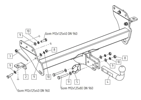 Фаркоп Baltex для Jeep Grand Cherokee 2010-2022 Арт. 049115 049115 в Севастополь